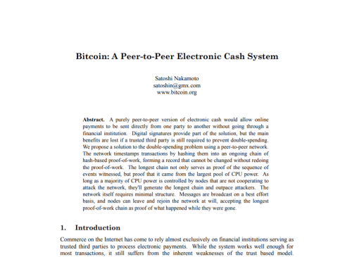 Bitcoin Whitepaper Bitcoin whitepaper